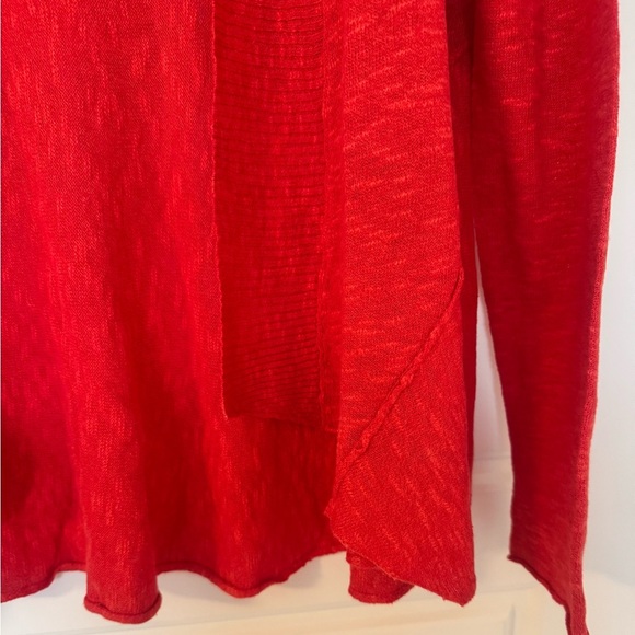 Eileen Fisher Women’s Open Front Waterfall Wool Blend Cardigan Petite S Orange - Picture 8 of 8